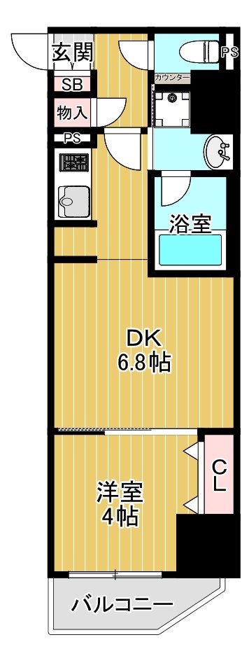 大阪市北区曾根崎のマンションの間取り