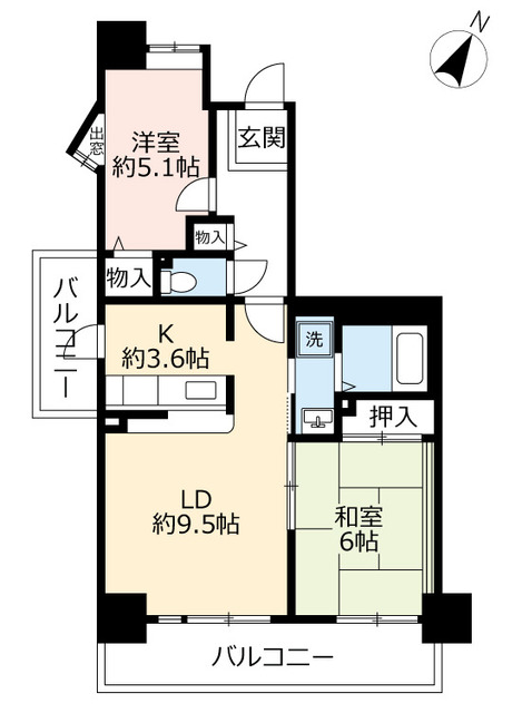 URルネシティ脇浜町の間取り写真