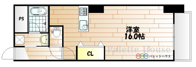 岡山市北区中山下のマンションの間取り