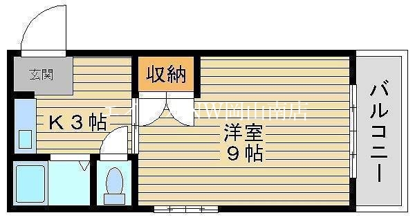 岡山市南区福富西のマンションの間取り