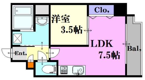 広島市中区橋本町のマンションの間取り