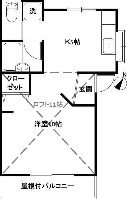 東京都中野区鷺宮６（アパート）の賃貸物件の間取り