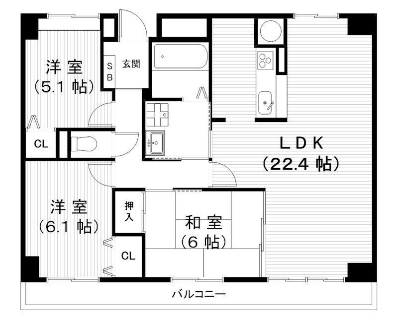 草津市上笠のマンションの間取り