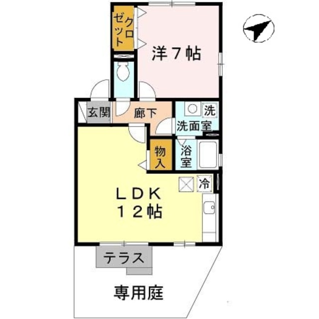 神戸市北区北五葉のアパートの間取り