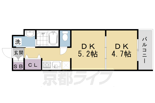 ファステート京都西ＫＩＷＡＭＩの間取り