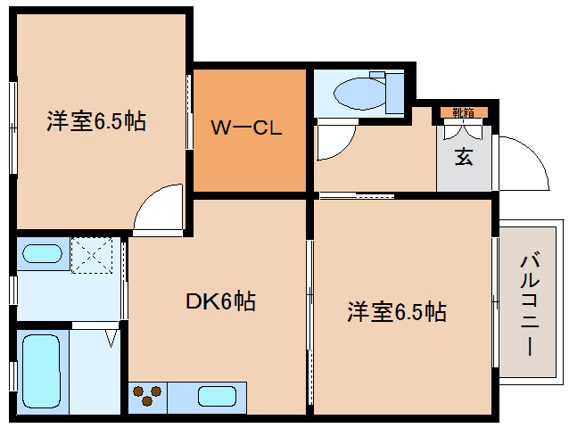 大和高田市西三倉堂のアパートの間取り