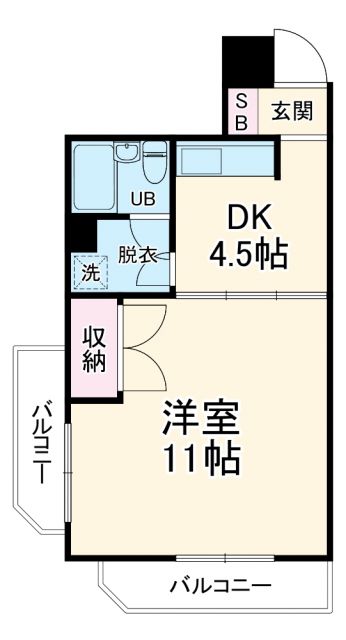 岡崎市六供町のマンションの間取り