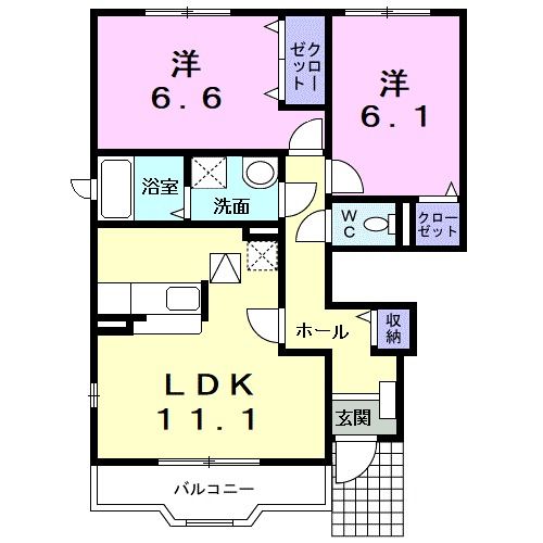 半田市一本木町のアパートの間取り