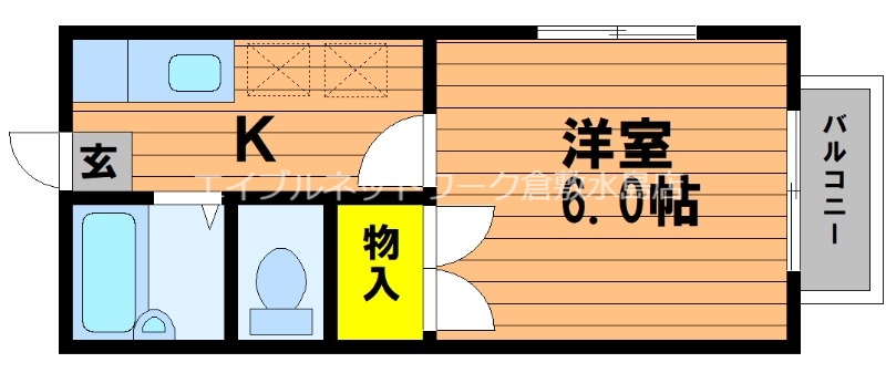 玉野市長尾のアパートの間取り