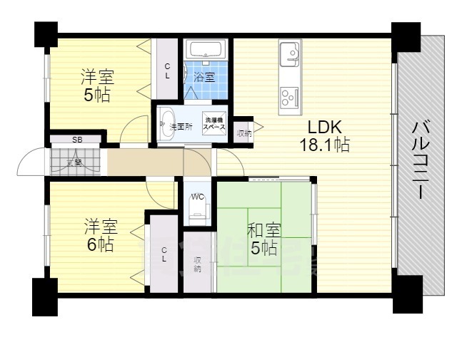 宇治市大久保町のマンションの間取り