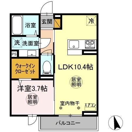 ひたちなか市大字高場のアパートの間取り