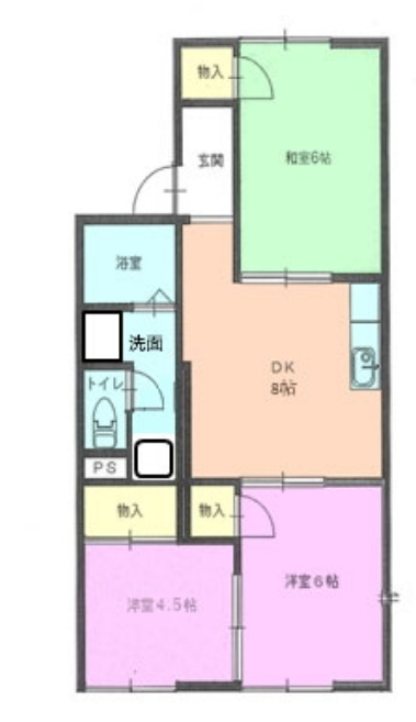 昭島市緑町のアパートの間取り