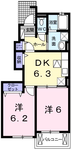 たつの市誉田町福田のアパートの間取り