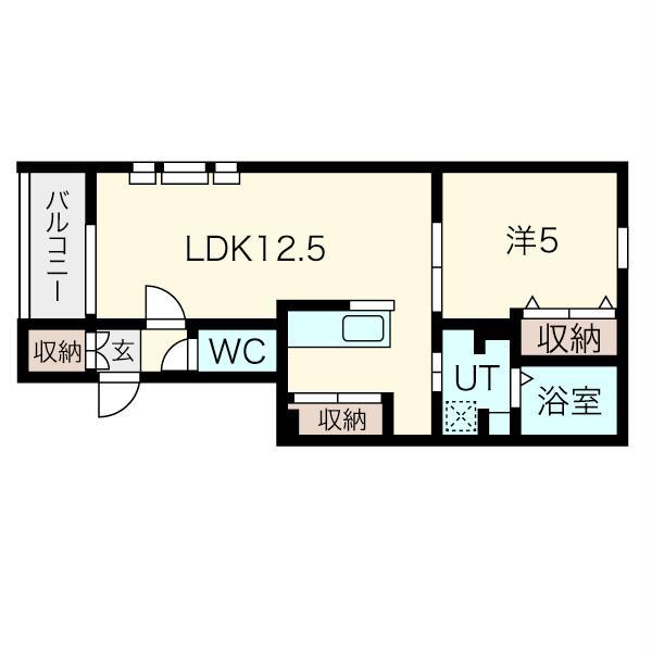 札幌市豊平区美園七条のアパートの間取り