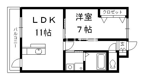 フレーヴァー七瀬川の間取り