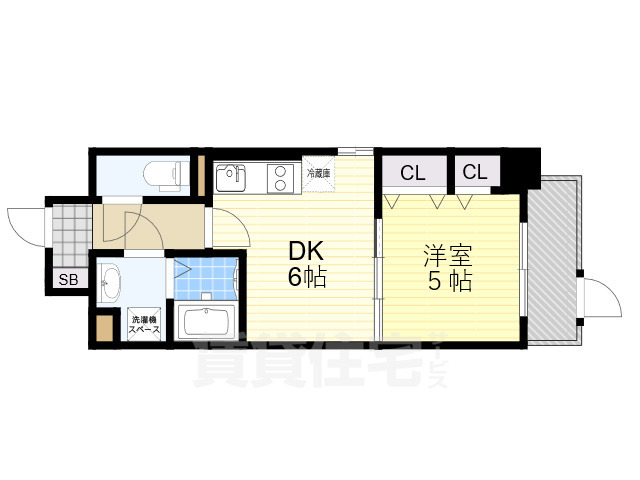 【大阪市生野区中川西のマンションの間取り】