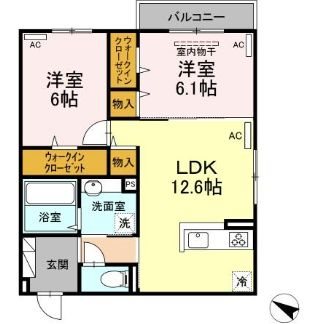 広島市西区古江東町のアパートの間取り