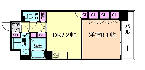 大阪市福島区海老江のマンションの間取り