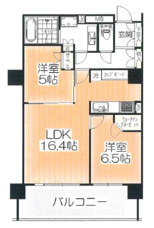 八尾市龍華町のマンションの間取り