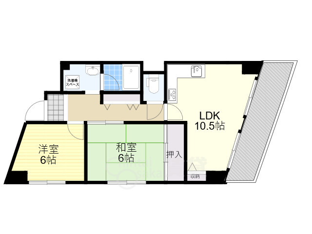 箕面市半町のマンションの間取り