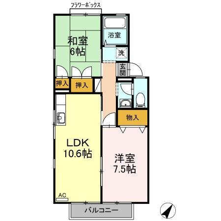 ジュネス北本町 B棟の間取り