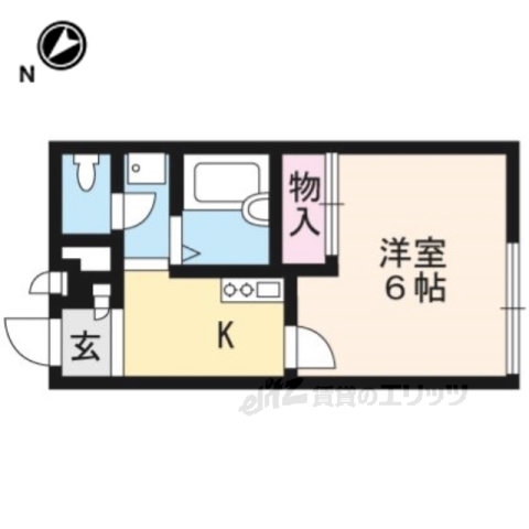 京都市左京区高野清水町のアパートの間取り