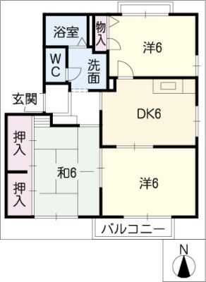 グレートタウン立川　Ｅ・Ｆ棟の間取り