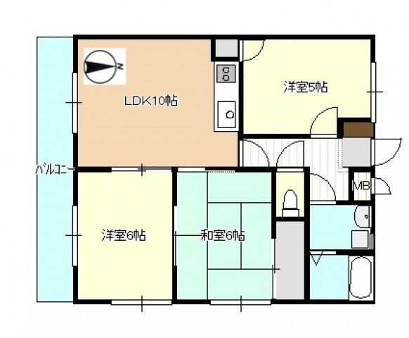 広島市安佐南区上安のマンションの間取り