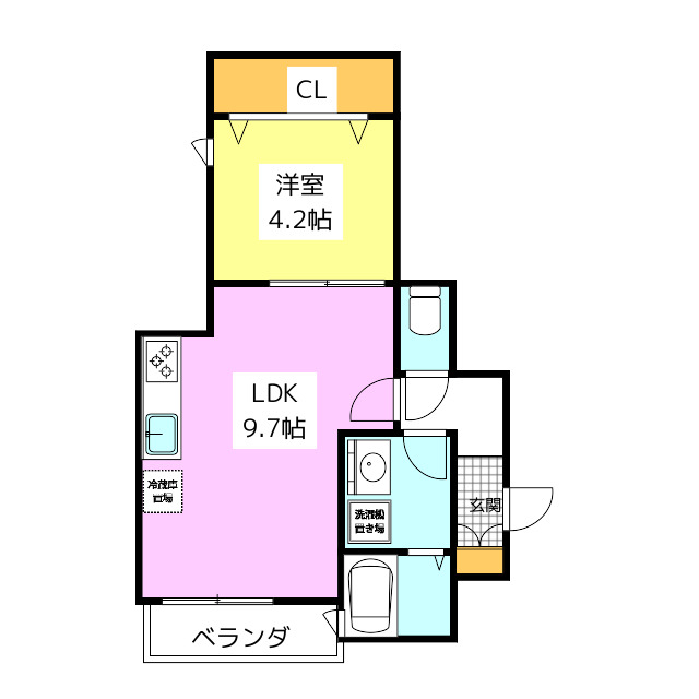 春日市上白水のアパートの間取り