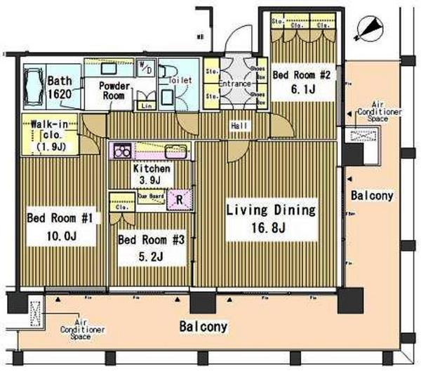 港区赤坂のマンションの間取り