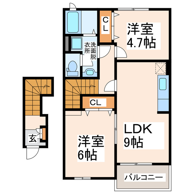 菊池郡大津町大字陣内のアパートの間取り