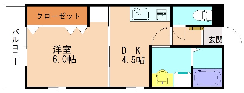 宮若市龍徳のアパートの間取り