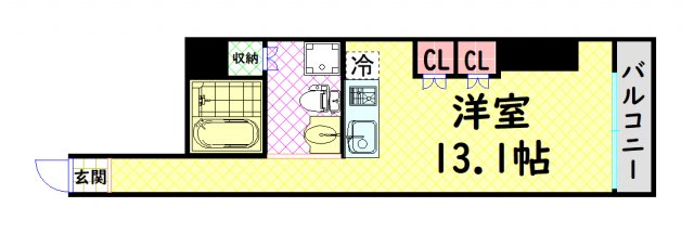 大阪市浪速区桜川のマンションの間取り