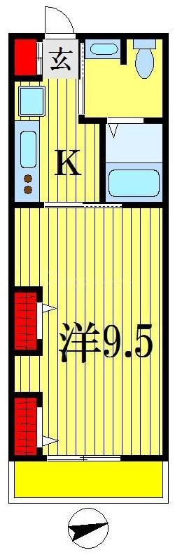 船橋市藤原のアパートの間取り