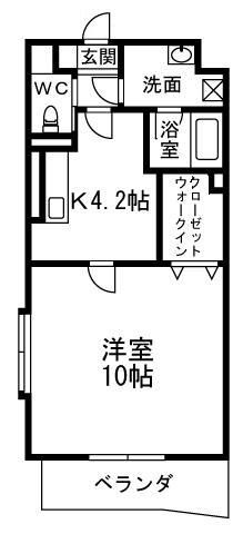 浜松市中央区舞阪町浜田のマンションの間取り