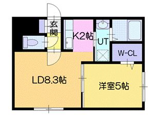 北広島市共栄町のマンションの間取り