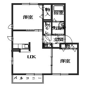 朝来市山東町楽音寺のアパートの間取り