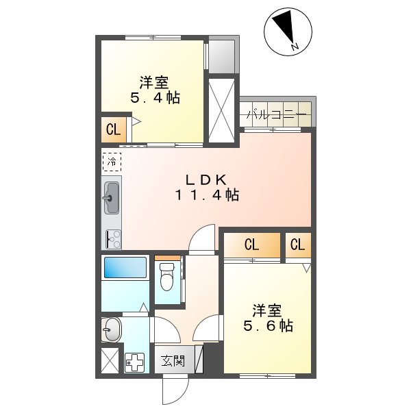 長崎市本原町のマンションの間取り