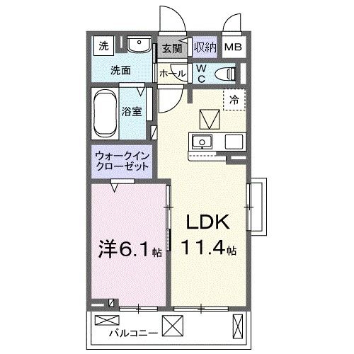 狭山市大字上奥富のアパートの間取り