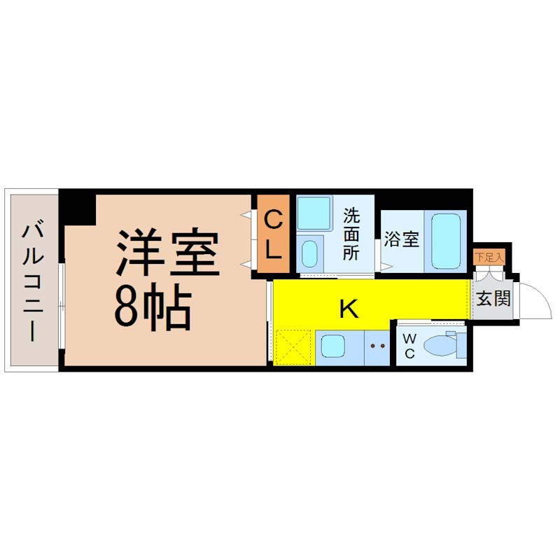 【名古屋市東区泉のアパートの間取り】