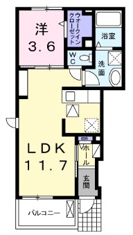 姫路市花田町上原田のアパートの間取り