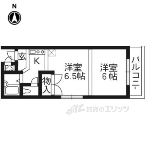 京都市伏見区鍛冶屋町のマンションの間取り