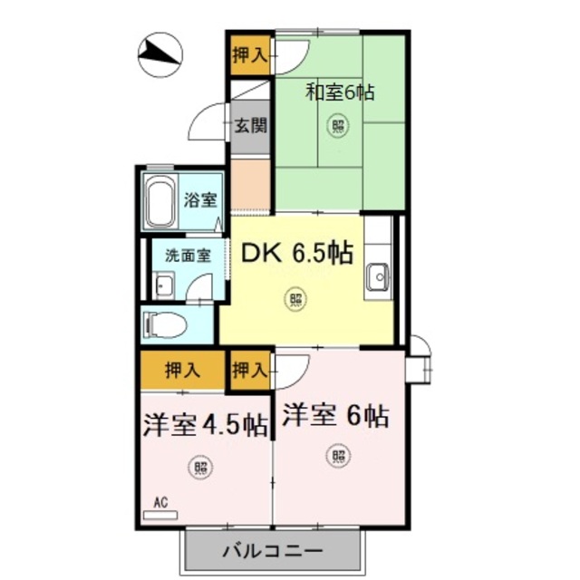 洲本市桑間のアパートの間取り