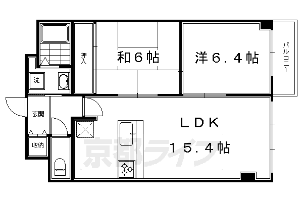 第４５長栄シャルト五条の間取り