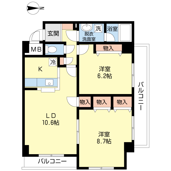 【エスパシオ　ルイヨムの間取り】