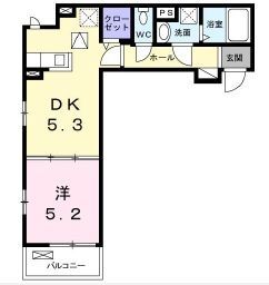 茅ヶ崎市東海岸北のアパートの間取り