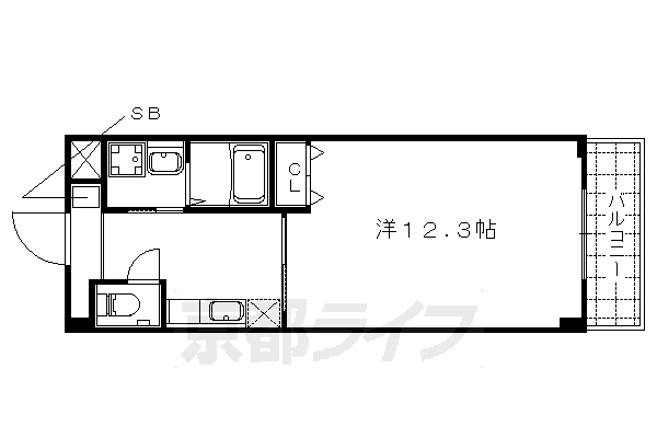 京都市山科区大塚檀ノ浦のマンションの間取り