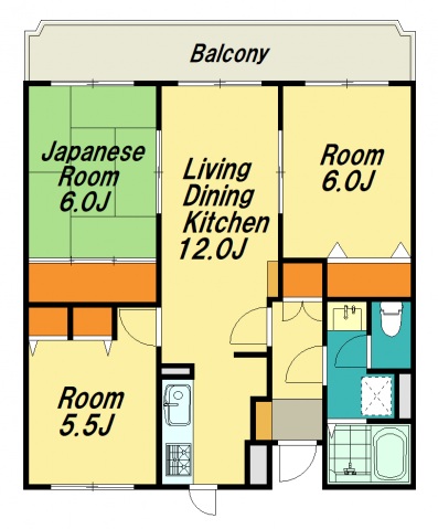 広島市佐伯区五日市町大字皆賀のマンションの間取り