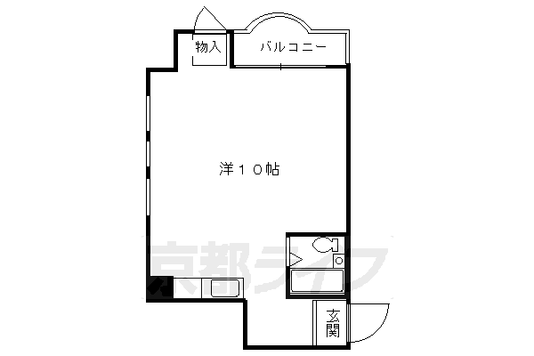 京都市左京区一乗寺清水町のマンションの間取り