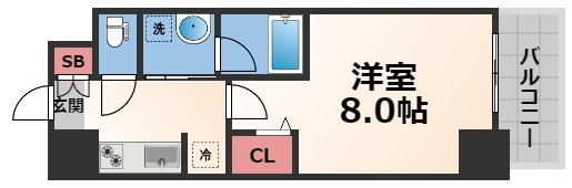 大阪市東成区深江北のマンションの間取り